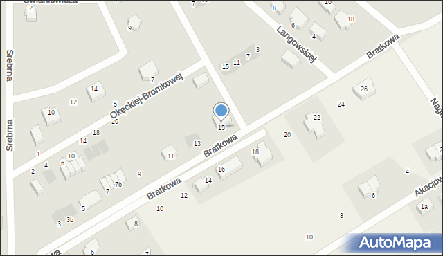 Olsztyn, Bratkowa, 15, mapa Olsztyna