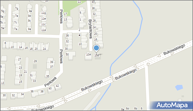 Olsztyn, Brylantowa, 10d, mapa Olsztyna