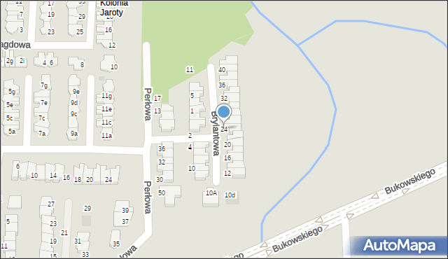 Olsztyn, Brylantowa, 24, mapa Olsztyna