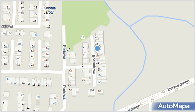 Olsztyn, Brylantowa, 28, mapa Olsztyna