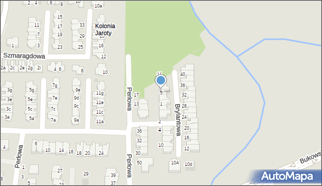 Olsztyn, Brylantowa, 5, mapa Olsztyna