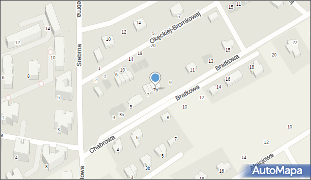 Olsztyn, Bratkowa, 7b, mapa Olsztyna