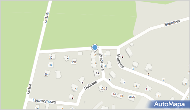 Olsztynek, Brzozowa, 2, mapa Olsztynek