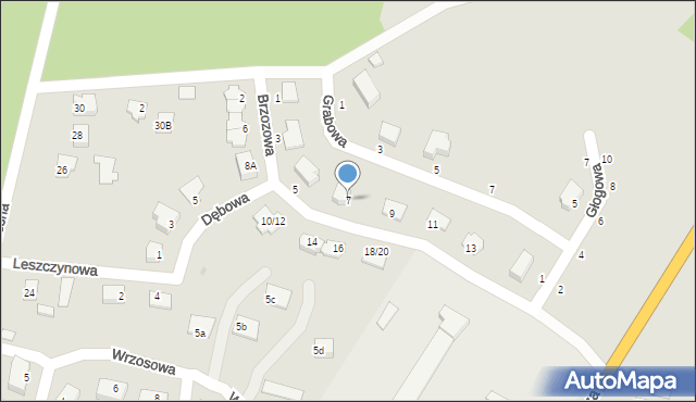 Olsztynek, Brzozowa, 7, mapa Olsztynek