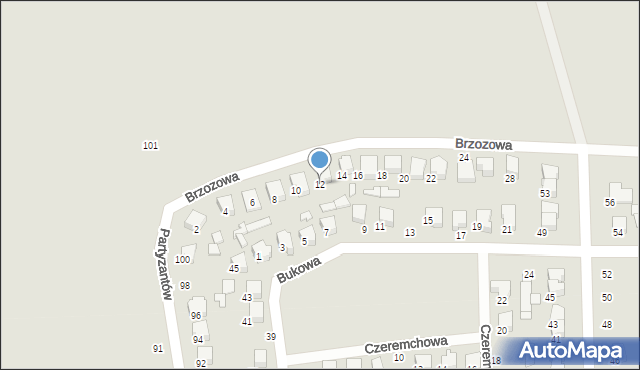 Opoczno, Brzozowa, 12, mapa Opoczno