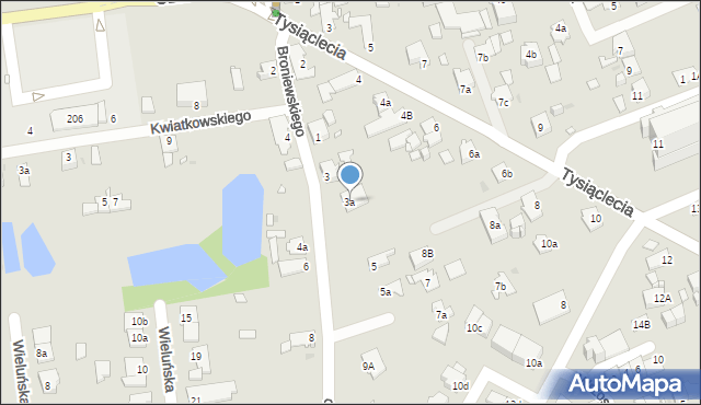Opole, Broniewskiego Władysława, 3a, mapa Opola