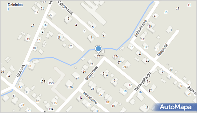 Opole, Brzozowa, 25, mapa Opola