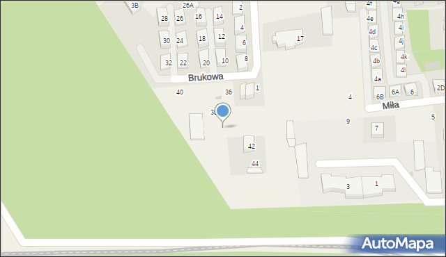 Orle, Brukowa, 40c, mapa Orle