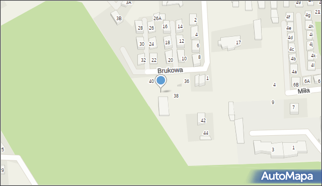 Orle, Brukowa, 40e, mapa Orle