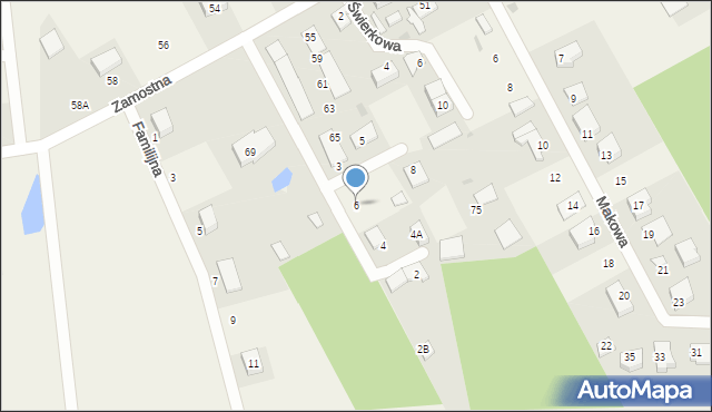 Orle, Brzozowa, 6, mapa Orle