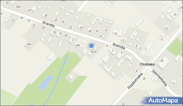 Orońsko, Brandta Józefa, 11a, mapa Orońsko