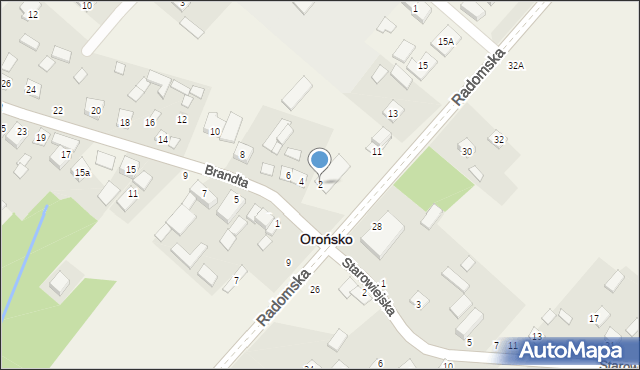 Orońsko, Brandta Józefa, 2, mapa Orońsko