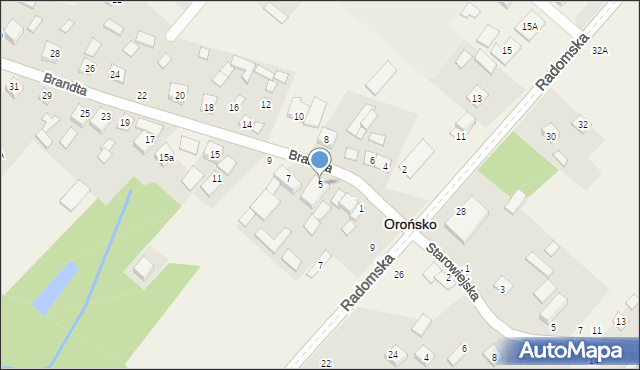 Orońsko, Brandta Józefa, 5, mapa Orońsko