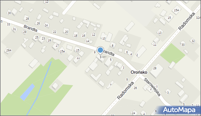 Orońsko, Brandta Józefa, 7, mapa Orońsko