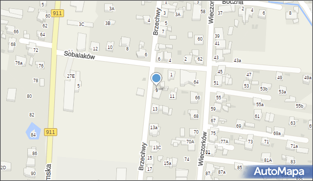 Orzech, Brzechwy Jana, 9, mapa Orzech