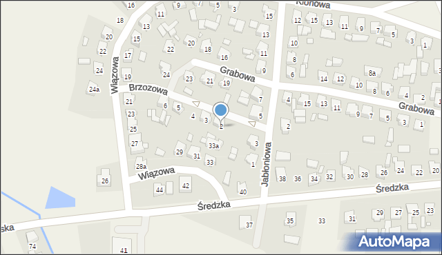 Orzechowo, Brzozowa, 2, mapa Orzechowo