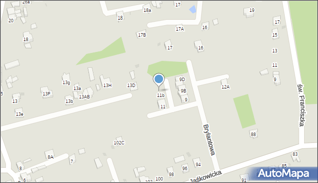 Orzesze, Brylantowa, 11c, mapa Orzesze