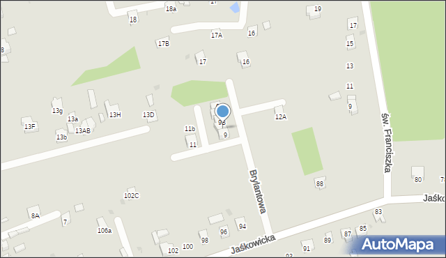 Orzesze, Brylantowa, 9A, mapa Orzesze