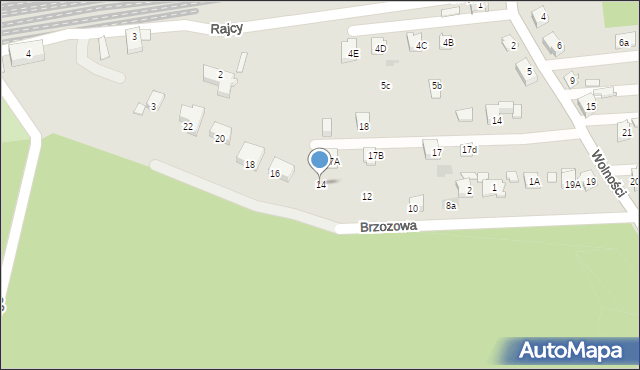 Orzesze, Brzozowa, 14, mapa Orzesze