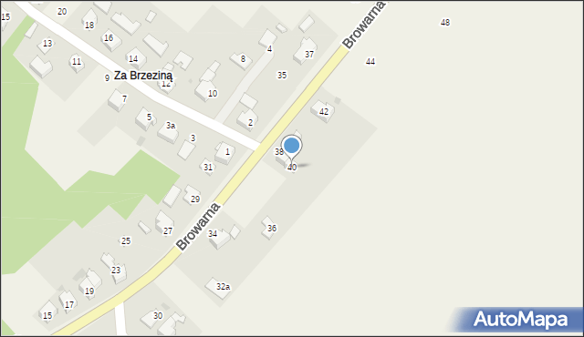 Osiek, Browarna, 40, mapa Osiek