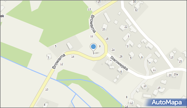 Osiek, Browarna, 7, mapa Osiek