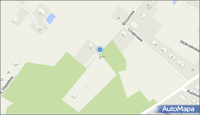 Osiek nad Wisłą, Brzozowa, 13, mapa Osiek nad Wisłą