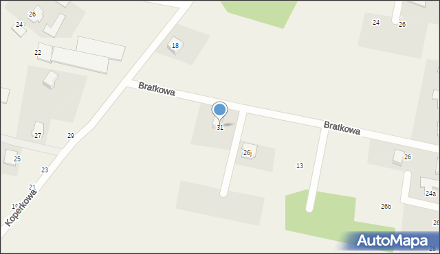 Osielsko, Bratkowa, 31, mapa Osielsko