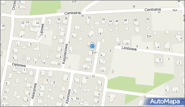 Osielsko, Brzozowa, 3, mapa Osielsko