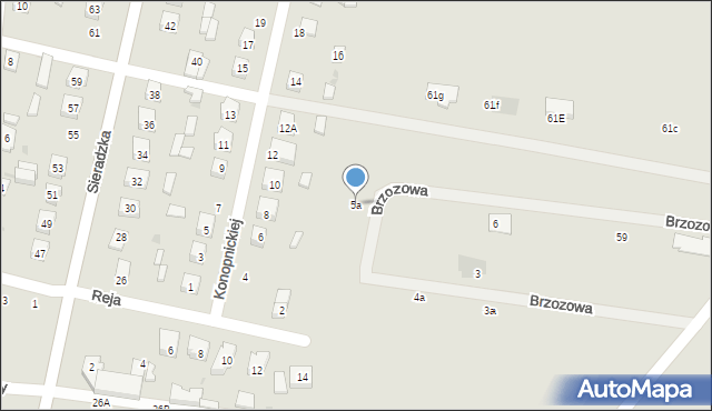 Osjaków, Brzozowa, 5a, mapa Osjaków