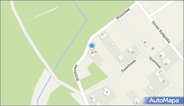 Osówiec, Brzozowa, 10, mapa Osówiec