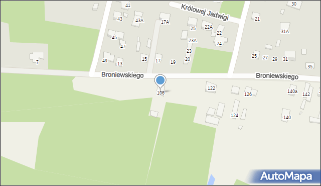 Ossów, Broniewskiego Władysława, 106, mapa Ossów