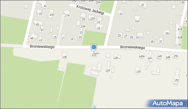 Ossów, Broniewskiego Władysława, 122, mapa Ossów
