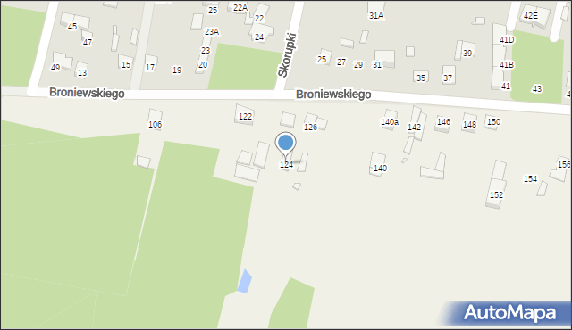 Ossów, Broniewskiego Władysława, 124, mapa Ossów