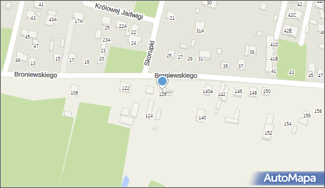 Ossów, Broniewskiego Władysława, 126, mapa Ossów