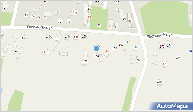 Ossów, Broniewskiego Władysława, 154, mapa Ossów
