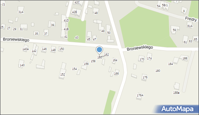 Ossów, Broniewskiego Władysława, 160, mapa Ossów