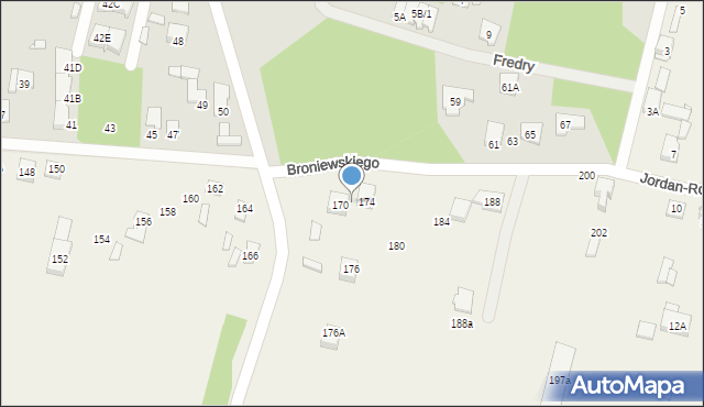 Ossów, Broniewskiego Władysława, 172, mapa Ossów