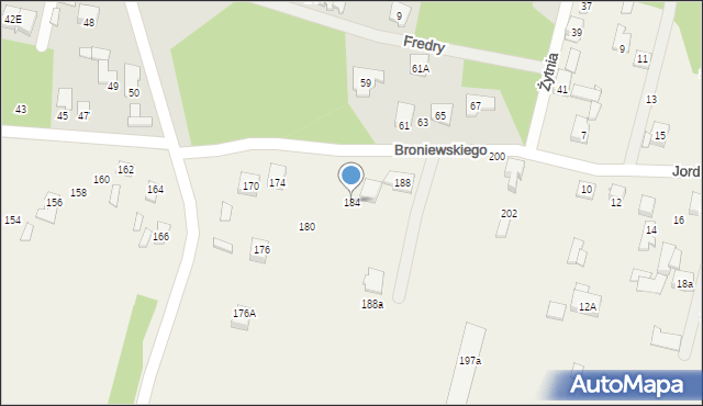 Ossów, Broniewskiego Władysława, 184, mapa Ossów