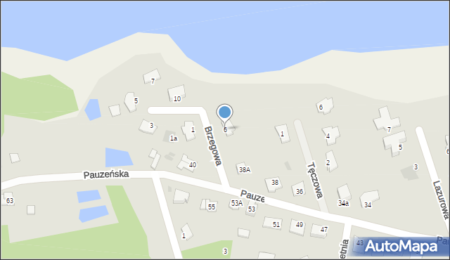 Ostróda, Brzegowa, 6, mapa Ostróda