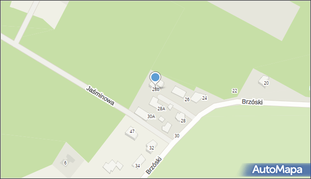 Ostrołęka, Brzóski Stanisława, ks., 28b, mapa Ostrołęka