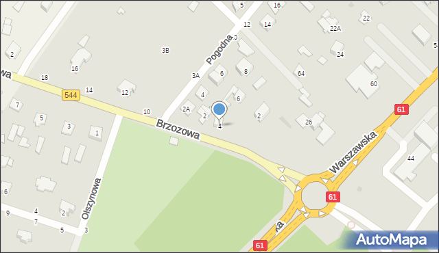 Ostrołęka, Brzozowa, 4, mapa Ostrołęka