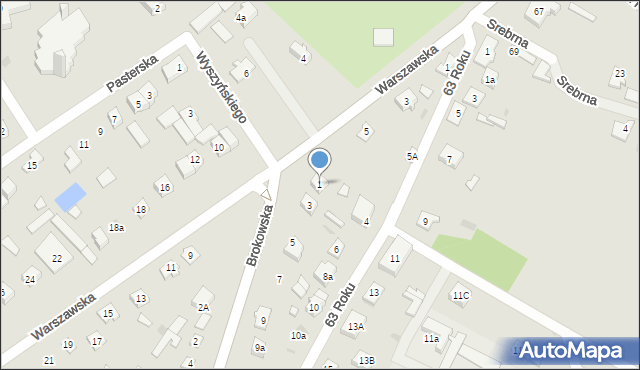 Ostrów Mazowiecka, Brokowska, 1, mapa Ostrów Mazowiecka