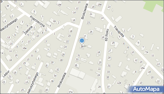 Ostrów Mazowiecka, Brokowska, 29, mapa Ostrów Mazowiecka