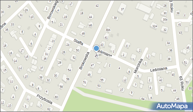 Ostrów Mazowiecka, Brokowska, 45, mapa Ostrów Mazowiecka