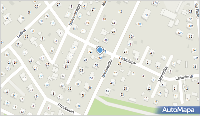 Ostrów Mazowiecka, Brokowska, 50, mapa Ostrów Mazowiecka