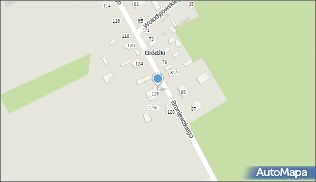 Ostrów Mazowiecka, Broniewskiego Władysława, 126a, mapa Ostrów Mazowiecka