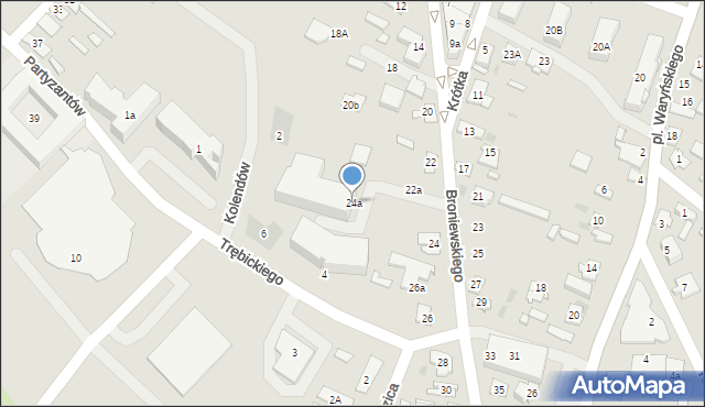 Ostrów Mazowiecka, Broniewskiego Władysława, 24a, mapa Ostrów Mazowiecka