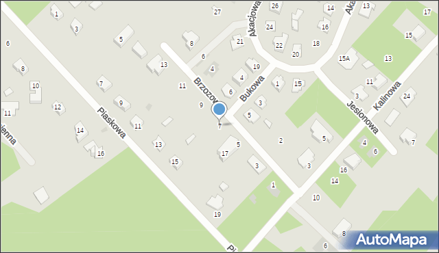 Ostrów Mazowiecka, Brzozowa, 7, mapa Ostrów Mazowiecka