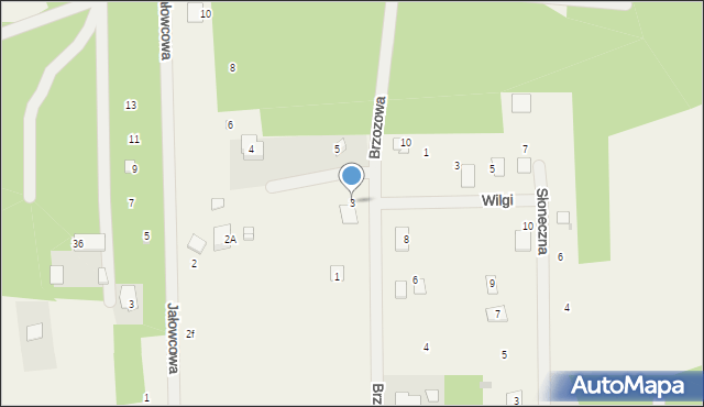 Ostrówek, Brzozowa, 3, mapa Ostrówek