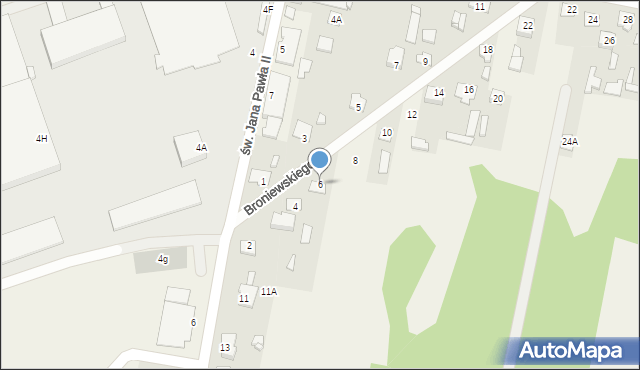 Ostrówek, Broniewskiego Władysława, 6, mapa Ostrówek